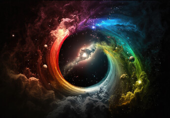 Wall Mural - abstract background of galaxy, astronomy and fantasy. generative ai