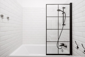 bath, water tap and shower with modern design