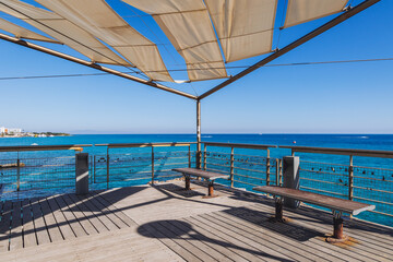 Wall Mural - Promenade in Protaras resort in Famagusta District, Cyprus island country