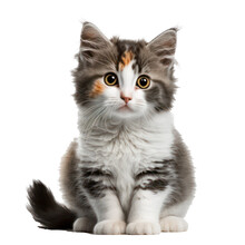 Cat Portrait. 3d Render Illustration. Cat On Transparent Background. Cute Cat. Cat With Close Up View Portrait. Generative AI.