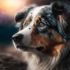 Sticker - gray australian shepherd Generative AI