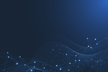 Fototapete - Big data visualization. Social network or business analytics representation. Abstract graphics. Futuristic infographic illustration.
