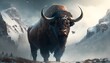 giant buffalo created using Generative AI Technology
