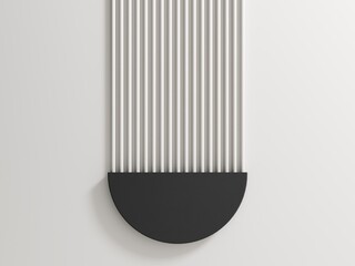 Poster - Minimal template with primitive black and white shapes. 3d render, abstract geometric composition. Trendy abstract aestetic background for presentation, logo, web design.
