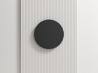 Poster - Minimal template with primitive black and white shapes. 3d render, abstract geometric composition. Trendy abstract aestetic background for presentation, logo, web design.