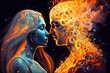 cosmic lovers created using Generative AI Technology