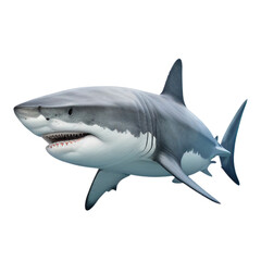 Wall Mural - shark (ocean marine animal) isolated on transparent background cutout