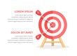 © PixMarket - Red target with two arrows, two steps or options infographics