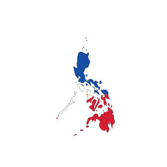 Canvas Print - Philippines national flag in a shape of country map