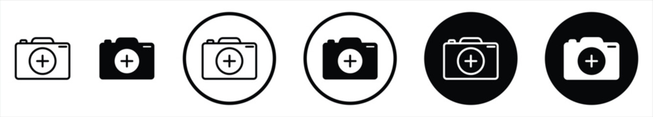Poster - add photo icon set. add image picture icon. add gallery picture icon. isolated style symbol sign, vector illustration