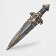 Ornate ceremonial ritualistic athame sacrificial dagger isolated on a white background, generative ai