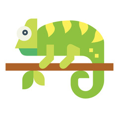 Wall Mural - chameleon flat icon style