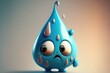 © Ecleposs - a cute adorable waterdrop character generative ai rendered in the style of children-friendly cartoon animation fantasy style