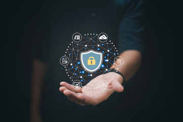 Poster - concepts for data protection and internet security.