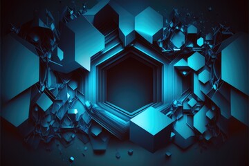 Wall Mural - geometric shape abstract technology  generative ai background