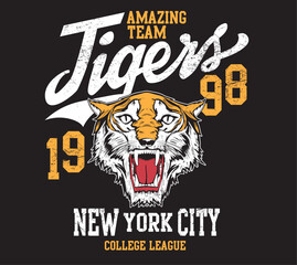 vector new york athletic college tiger varsity print