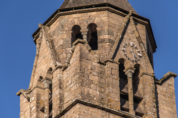 Canvas Print - Uzerche (Corrèze, France) - Détail du clocher de l'abbatiale Saint Pierre