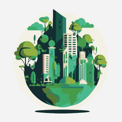 Wall Mural - Eco city concept, vector illustration