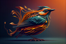 Beautiful Abstract Surreal Bird  Background.