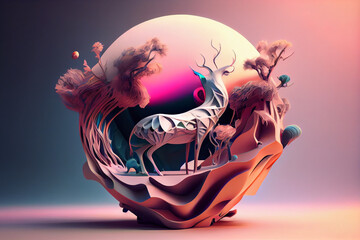 Aufkleber - Beautiful abstract surrealism  background