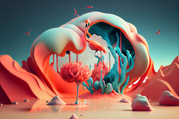 Poster - Beautiful abstract surrealism  background
