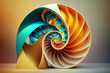 Beautiful abstract surreal golden ratio background