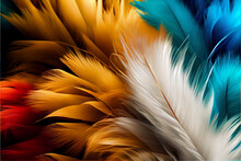 Colorful Feathers, Chicken Feathers Background Texture