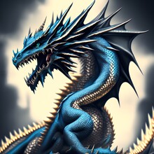 Dragon Of Diamond, Generative AI Illustration