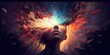© CravenA - Generative AI illustration of annual collective mind concept art, exploding mind, inner world, dreams, emotions, imagination and creative mind concept