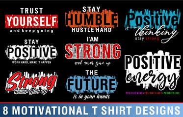 T shirt Design Bundle Graphic Vector, Inspirational, Motivational, Slogan, Quotes 