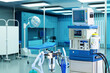 © Grispb - Anesthesia equipment. Medical technologies. Apparatus in intensive care unit. Modern clinical equipment. Equipment for monitoring patient under anesthesia. Monitor with heart rate line. 3d image.