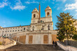 The Trinita dei Monti church and the Spanish Steps in Rome, Italy