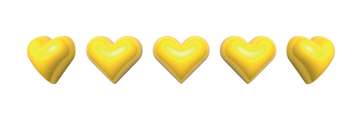 Wall Mural - vector realistic isolated 3d golden hearts on the white background. concept of happy valentine's day