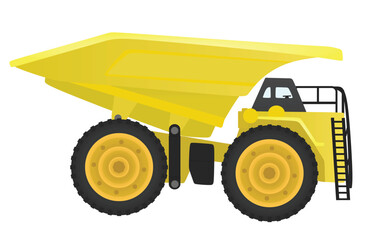 Wall Mural - Yellow dump truck. vector illustration