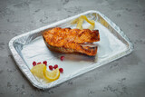 Fototapeta  - Grilled fish piece