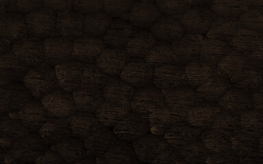 Wall Mural - Hammered carved dark brown wood high resolution