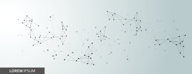 Vector banner design. Connecting dots and lines. Global network abstract background