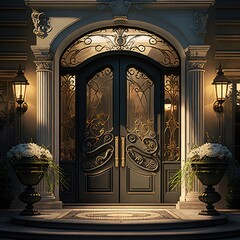 Luxury interior door bright by wooden