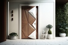 Luxury Interior Door Bright By Wooden, 3d, Asymmetric 