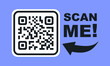 Scan me icon with QR code. Symbol or emblem. QR code scan for smartphone. Scan me icon. QR code for mobile app, payment and identification. QR code for payment. Vector illustration