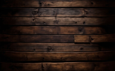 old wooden wall background, Dark Wood well lit Background illustration, Generative Ai
