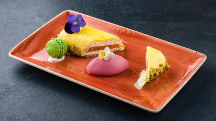 Sticker - Lime cheesecake with jelly and macaroons.