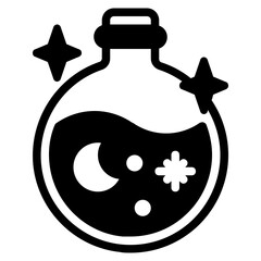 Poster - bottle magic glyph icon