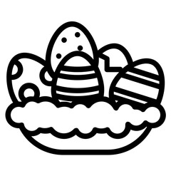 Sticker - easter egg nest icon