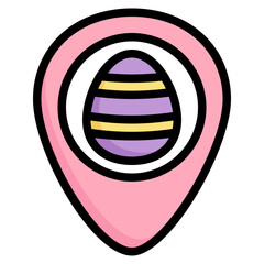 Sticker - easter egg Color line icon