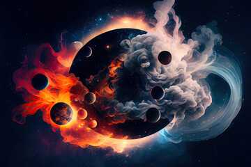 Wall Mural - Cosmic planet deep space - By Generative AI