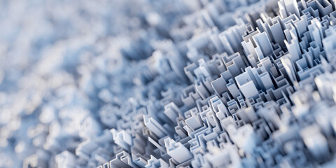 Leinwandbilder - Infinite maze mega city: technology and development concepts, original 3d rendering