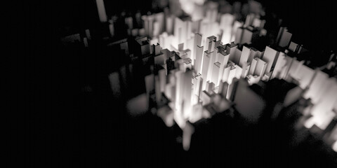 Leinwandbilder - Infinite maze mega city: technology and development concepts, original 3d rendering