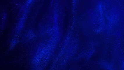 Wall Mural - various stains and overflows of particles in blue fluid with silver tints. golden particles dust and