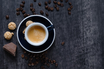 Wall Mural - Espresso cup on dark background